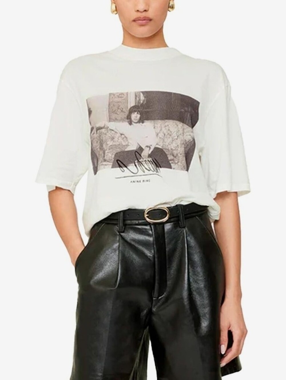 Anine Bing Avi Mick Jagger T-shir Vintage Photo Print Size XS (Oversized)